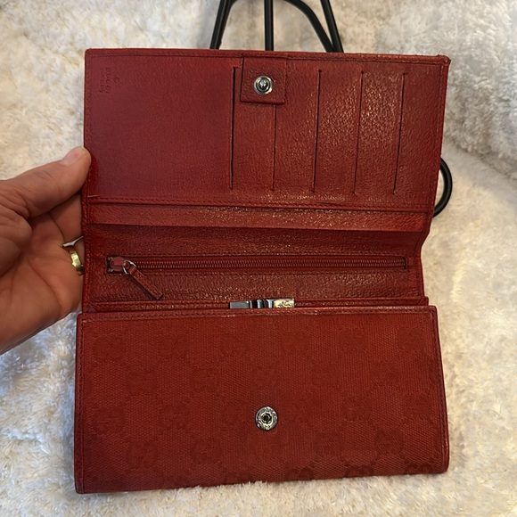 Gucci Burnt Orange Canvas Wallet - Picture 5 of 12